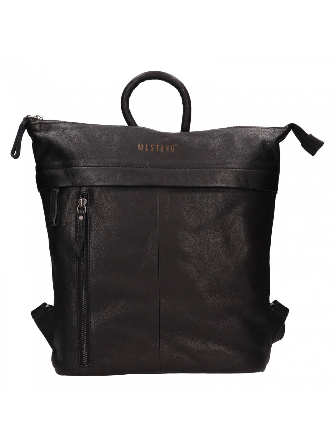 Dámský kožený trendy batoh Mustang Sevila – černá